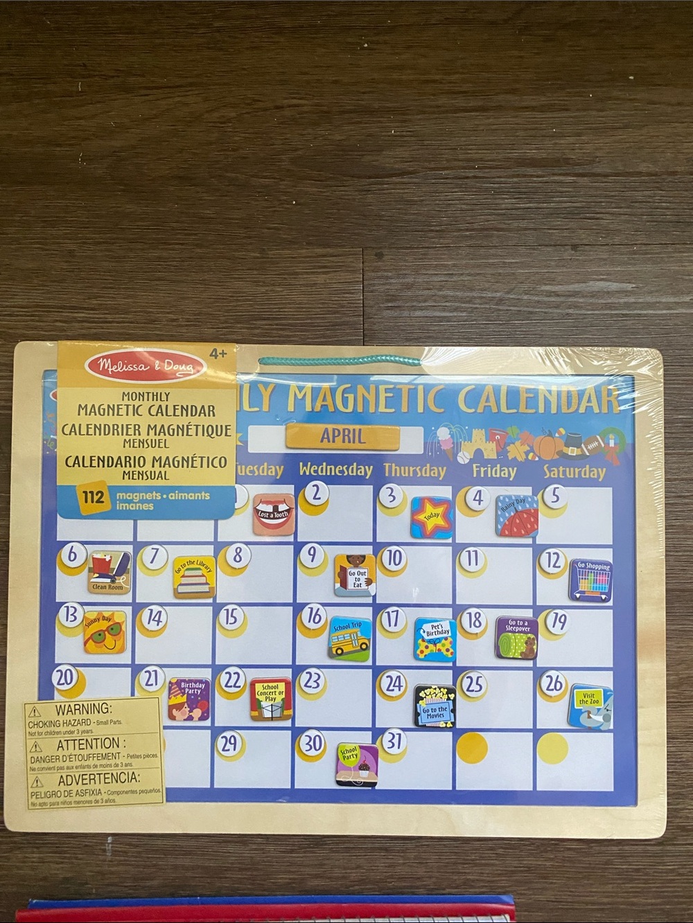 Melissa & Doug Blue & Yellow Magnetic Monthly Calendar